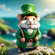 Forest Peddler: Leprechaun's Secret Wares Await Discovery amidst the Enchanted Woods; a hamster