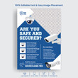 editable print ready flyer or poster template for security camera installation and realtime security system protection leaflet brochure cover design
