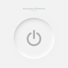 Wall Mural - round power button on a white background. user interface elements in the style of neumorphism, ux. v