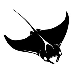 manta ray or stingray fish, sea animal and ocean creature
