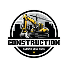 Wall Mural - excavator illustration logo vector