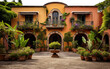 Aesthetic Pleasures in the Heart of Mexican Hacienda Architecture Isolated on Transparent Background PNG.