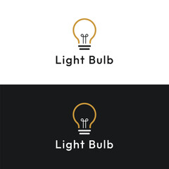 Wall Mural - Simple light bulb logo template design with creative idea.