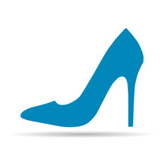 High heel shadow icon, shoe fashion style sign, elegant woman symbol vector illustration