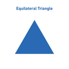 Wall Mural - Properties of equilateral triangle in mathematics. Three sides with same length. Geometric shape. Science lessons for your classroom.