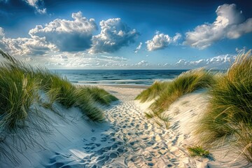 Canvas Print - Panoramic beauty of a dune beach