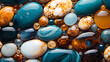 Pebble stones background, stones of different colors and sizes