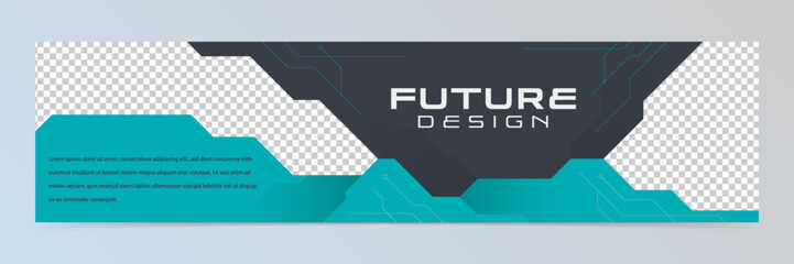 Wall Mural - Modern abstract LinkedIn banner template