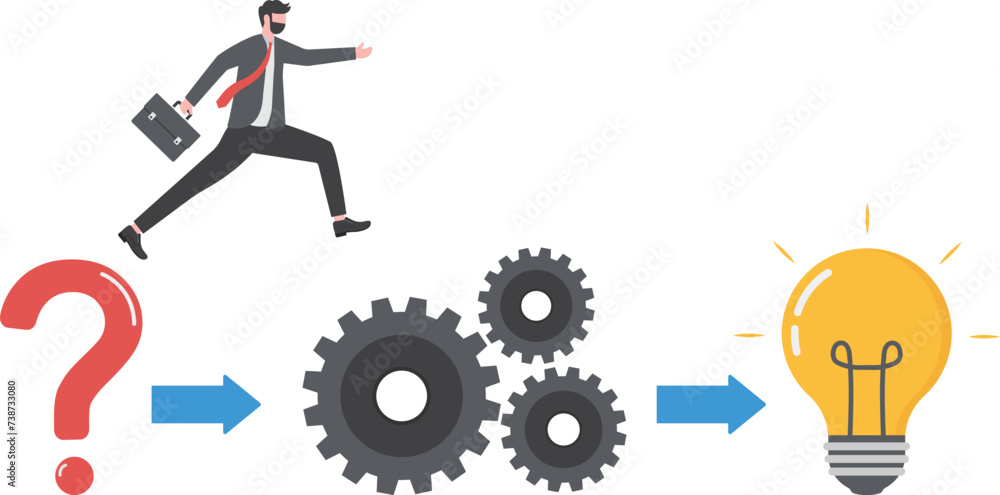 Problem solving skill, idea to solve difficulty challenge, process or ...