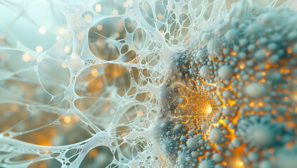 Wall Mural - 3d rendering of brain neural network in the style of 