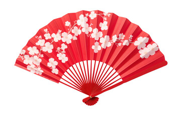 folding fan japan isolated on white.