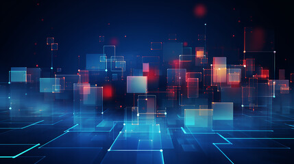 Wall Mural - colorful Modern hi-tech, science, futuristic technology. communication, innovation future tech data, internet network connection, Ai big data, line dot. Digital technology connect background.