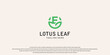 Simple lotus leaf logo design with combination letter from A to Z| premium vector
