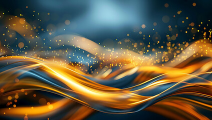 Poster - abstract golden waves backgrounds in the style of dar