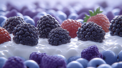 Sticker - blueberries and raspberries