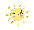 © Alsu Art - Hand drawn Cute Sun with a smile vector illustration, Kids Print