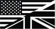 UK and USA flag black version