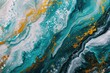 Emerald Marble Swirl: Abstract Acrylic Painting Adorning Interior