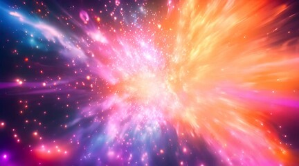 Wall Mural - explosion of cosmic energy in red and blue colors. the concept of space and the universe.