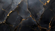 A black and gold marble pattern with cracks throughout. The background is a dark color with lighter gold and grey patches.