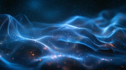 this image depicts an abstract digital art render of flowing lines resembling a starry night sky