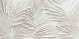 Fototapeta  - palm leaves wallpaper in white, with the effect of a hand drawing