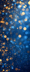 Wall Mural - Blue and Gold Abstract Background and Bokeh on New Year's Eve