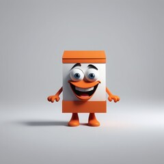 Poster - 3d character of a orange candy with a happy smile, isolated on a grey background 3d character of a orange candy with a happy smile, isolated on a grey background 3d render of a cute cartoon character 