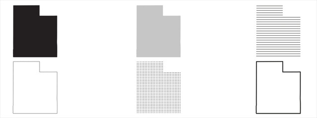 Wall Mural - utah state map black. utah map silhouette isolated on transparent background. vector illustration. v