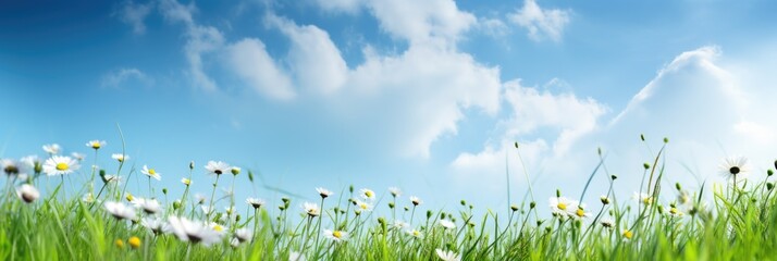 Wall Mural - colorful background field with spring flowers