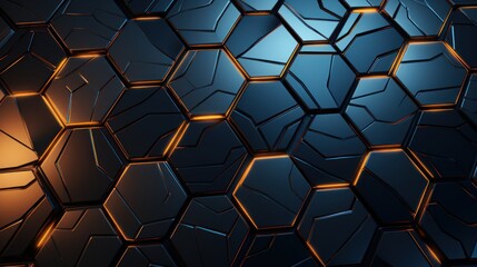 Abstract background with texture lines and shapes. Hexagon.