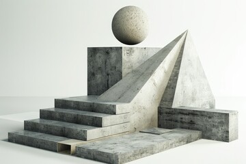 Geometric Shape Podium Fragmented shapes and multiple perspectives