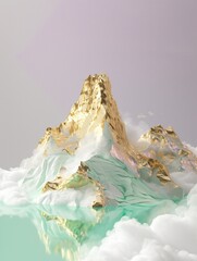 Wall Mural - a mountain with clouds in the sky