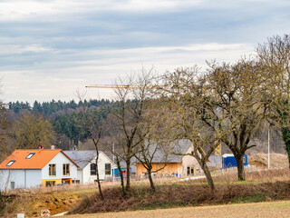 Canvas Print - Neubaugebiet am Ortsrand