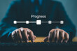 © Nirusmee - Businessman using computer keyboard to update status in checklist to remind work task progressive for project develop management and tracking concept.