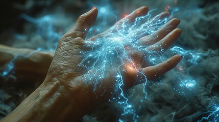 Leinwandbilder - A woman's hand touches the metaverse universe, a conceptual top view of the digital transformation of next generation technology.