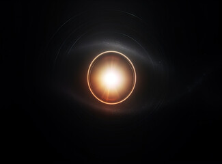 Wall Mural - light flare in the dark space. abstract background with shiny lens glare effect.