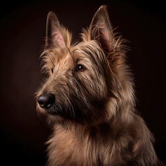 Wall Mural - Elegant Berger Picard Dog Portrait in Studio with Dramatic Lighting