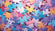 Puzzle background with vibrant abstract shapes and calming tones helpful for mental health