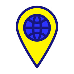 pin location of tour and travel fill icon sets