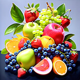 fruit , diffrent fruit, multi fruit , furit image, ai furit ,