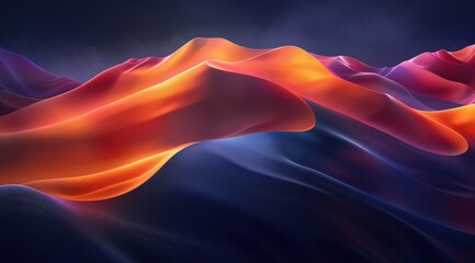 Wall Mural - the wave of colorful light shows in the dark background