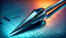 Sleek Metallic Spear Tip Symbolizing Precision And Targeted Nature Of Spear Phishing Attacks.