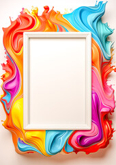 Wall Mural - Colorful Abstract Liquid Splash Picture Frame