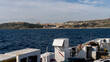 Summer sea sunshiny view of the island Gozo from ferry (Malta)
