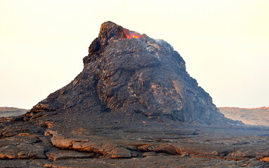 erta ale is a chain of volcanoes located in the afar triangle, ethiopia. here the earth is constantl
