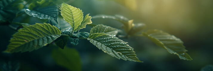 Close up of green plant leaves background