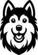Portrait of Smiling Happy Husky Dog Mascot Head Vector Logo