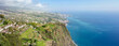 Aussicht von der Klippe Cabo Girão auf die Städte Funchal und Câmara de Lobos auf der Insel Madeira
