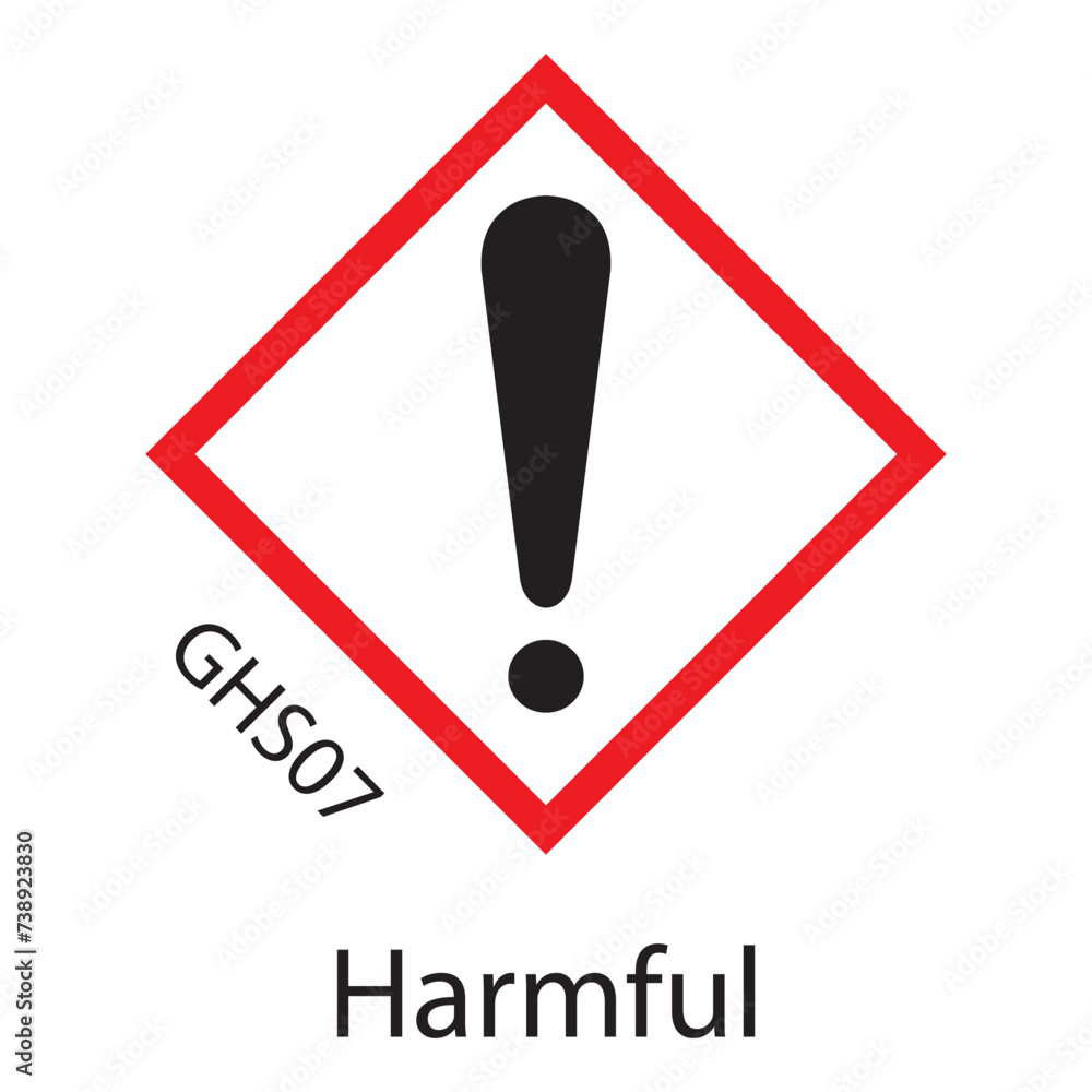 GHS Hazard Pictogram GHS07 Acutely Toxic Substance Dangerous Causes 